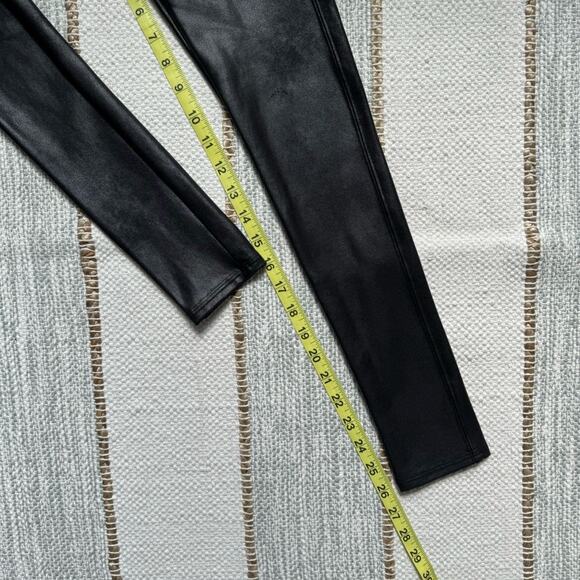 Spanx Black High Rise Faux Leather Leggings Women’s Size Small Petite - Picture 4 of 11